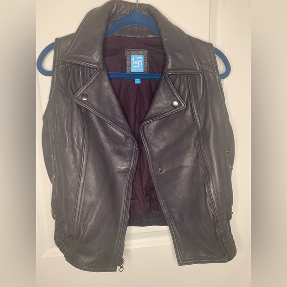 Barney’s New York purple genuine leather vest - Picture 2 of 2